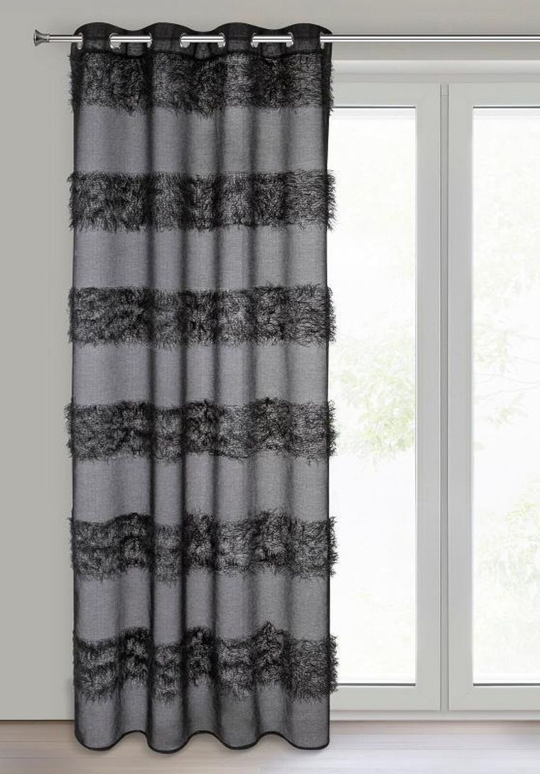 Eurofirany, firana gotowa Margaret, 140-250 cm, czarny