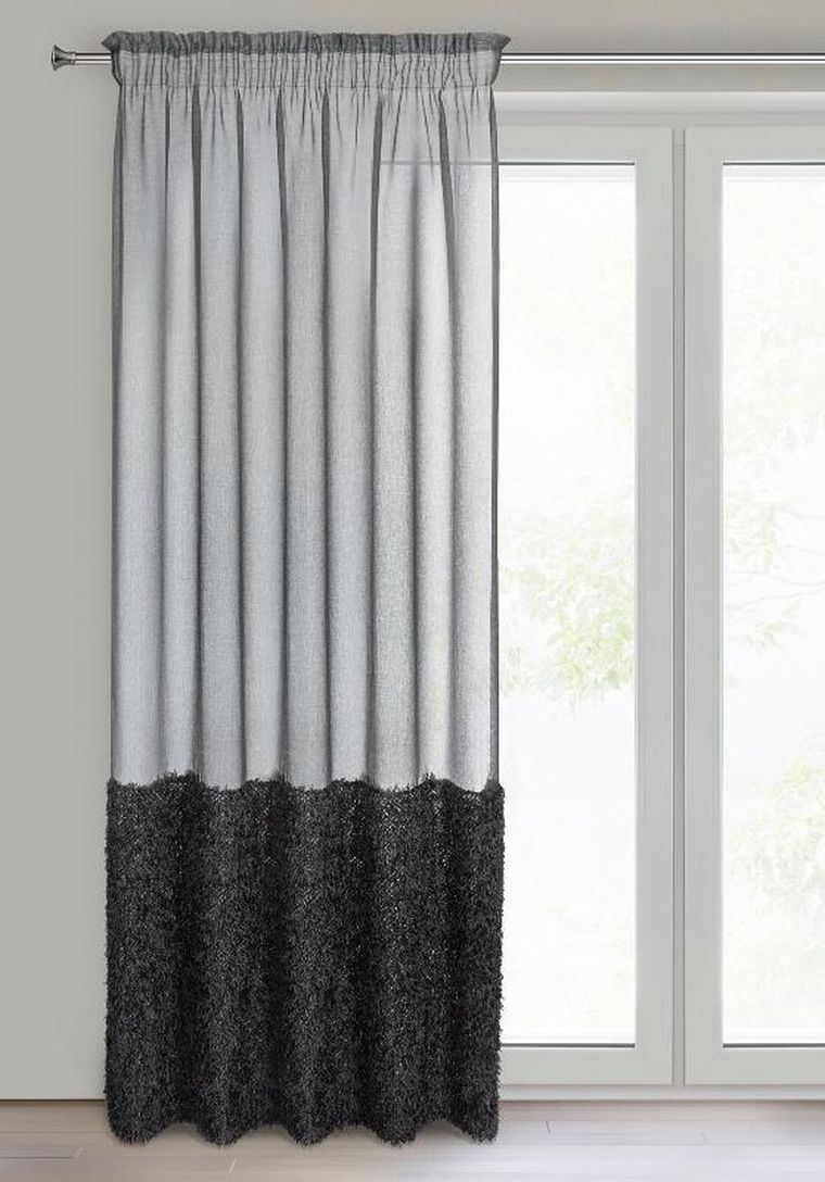 Eurofirany, firana gotowa, Marion, na taśmie, 140-270 cm, czarny