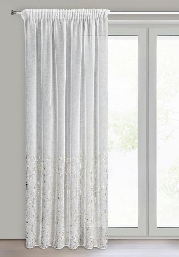 Eurofirany, firana gotowa, Melia, na taśmie, 140-270 cm, biały