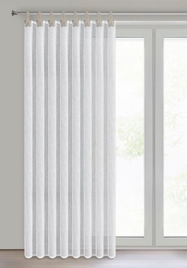 Eurofirany, firana gotowa, Melisa, na szelkach, 140-250 cm, biały