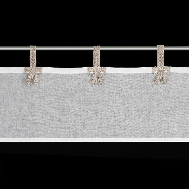 Eurofirany, firana gotowa, Melisa, na szelkach, 150-30 cm, biały