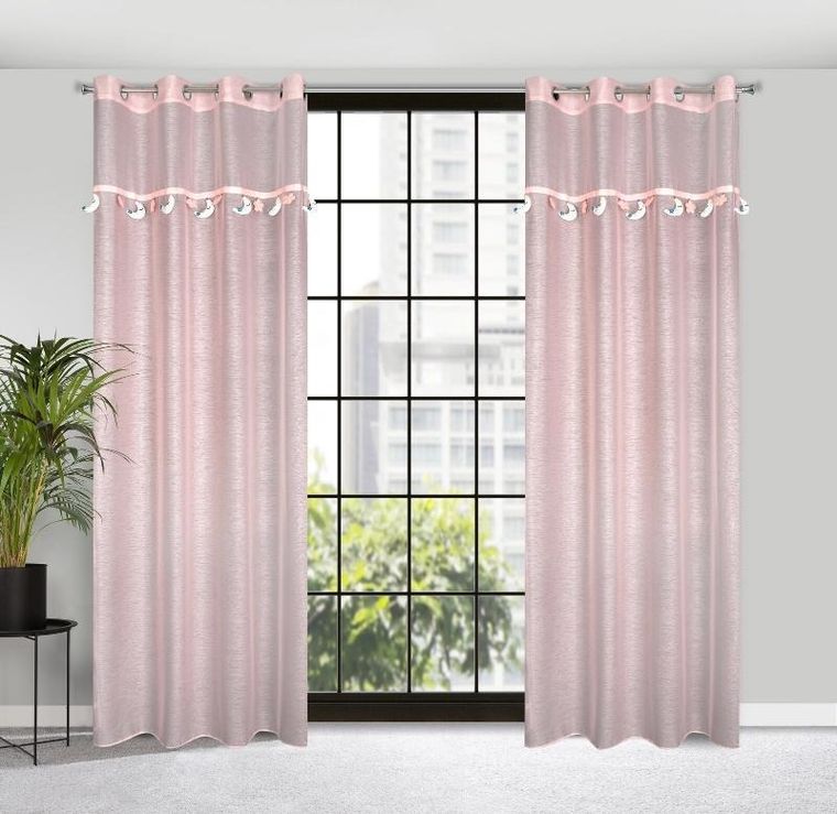 Eurofirany, firana gotowa moon, 140-250 cm, różowy