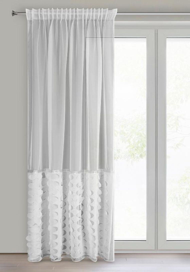 Eurofirany, firana gotowa na taśmie, Debora, 140-270 cm, biały