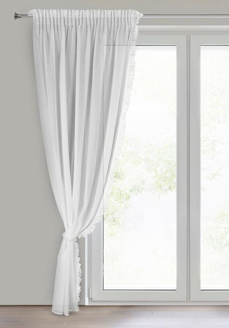 Eurofirany, firana gotowa na taśmie, Elena, biały, 140-270 cm