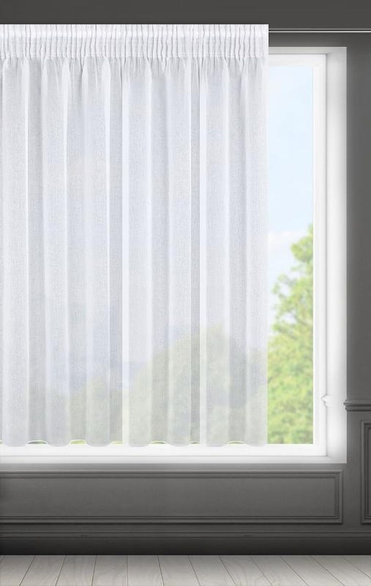 Eurofirany, firana gotowa na taśmie, Elpidia, 350-150 cm, biały