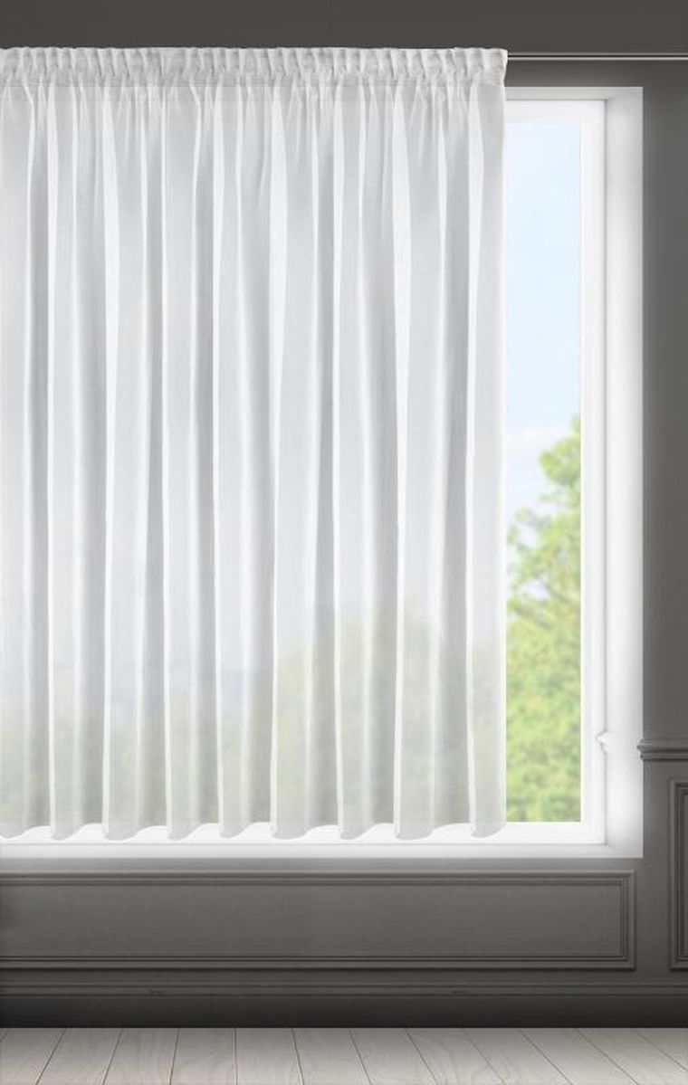 Eurofirany, firana gotowa na taśmie, Esel, 350-150 cm, biały