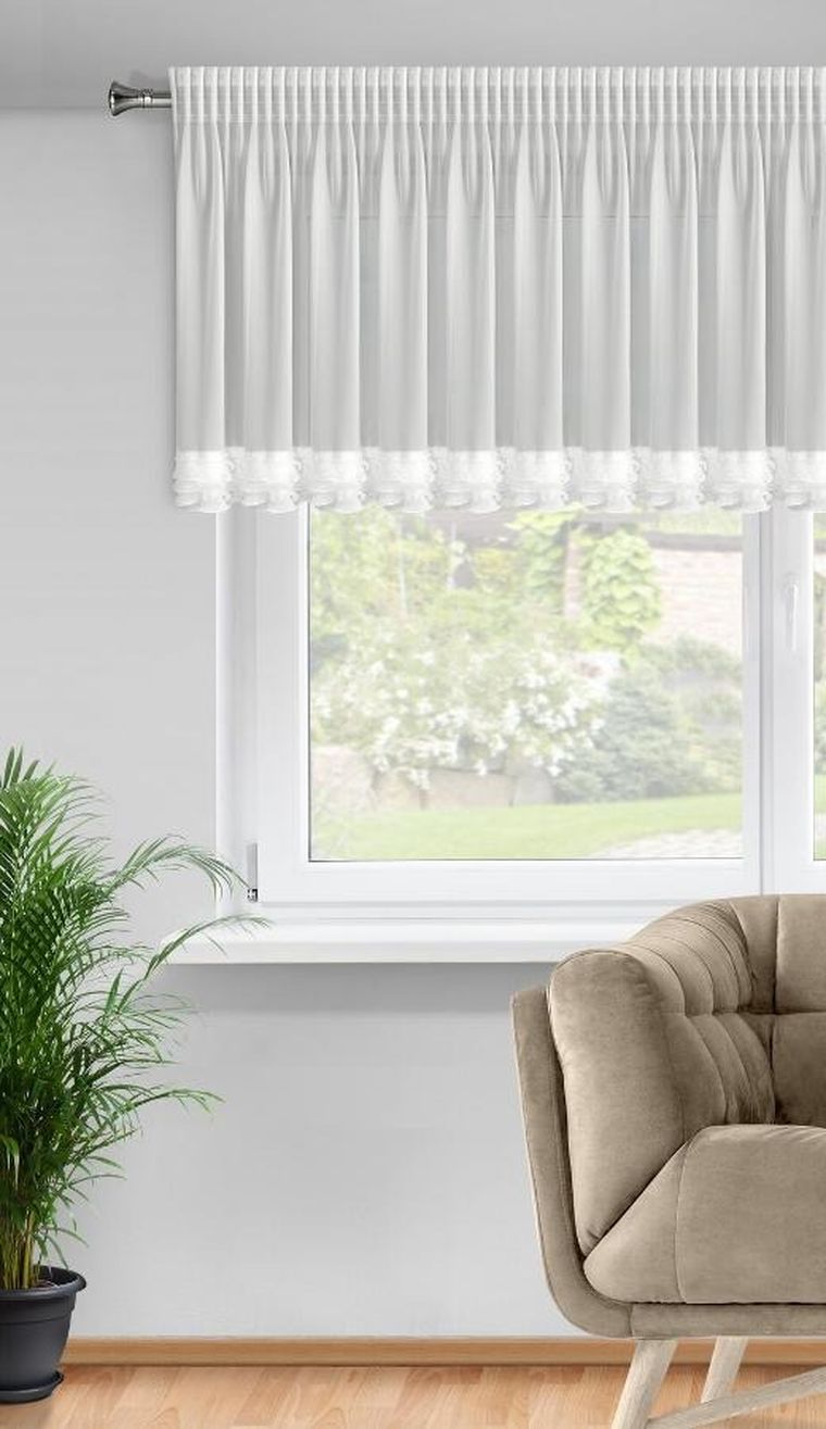 Eurofirany, firana gotowa, na taśmie, Luisa, 70-200 cm, biały