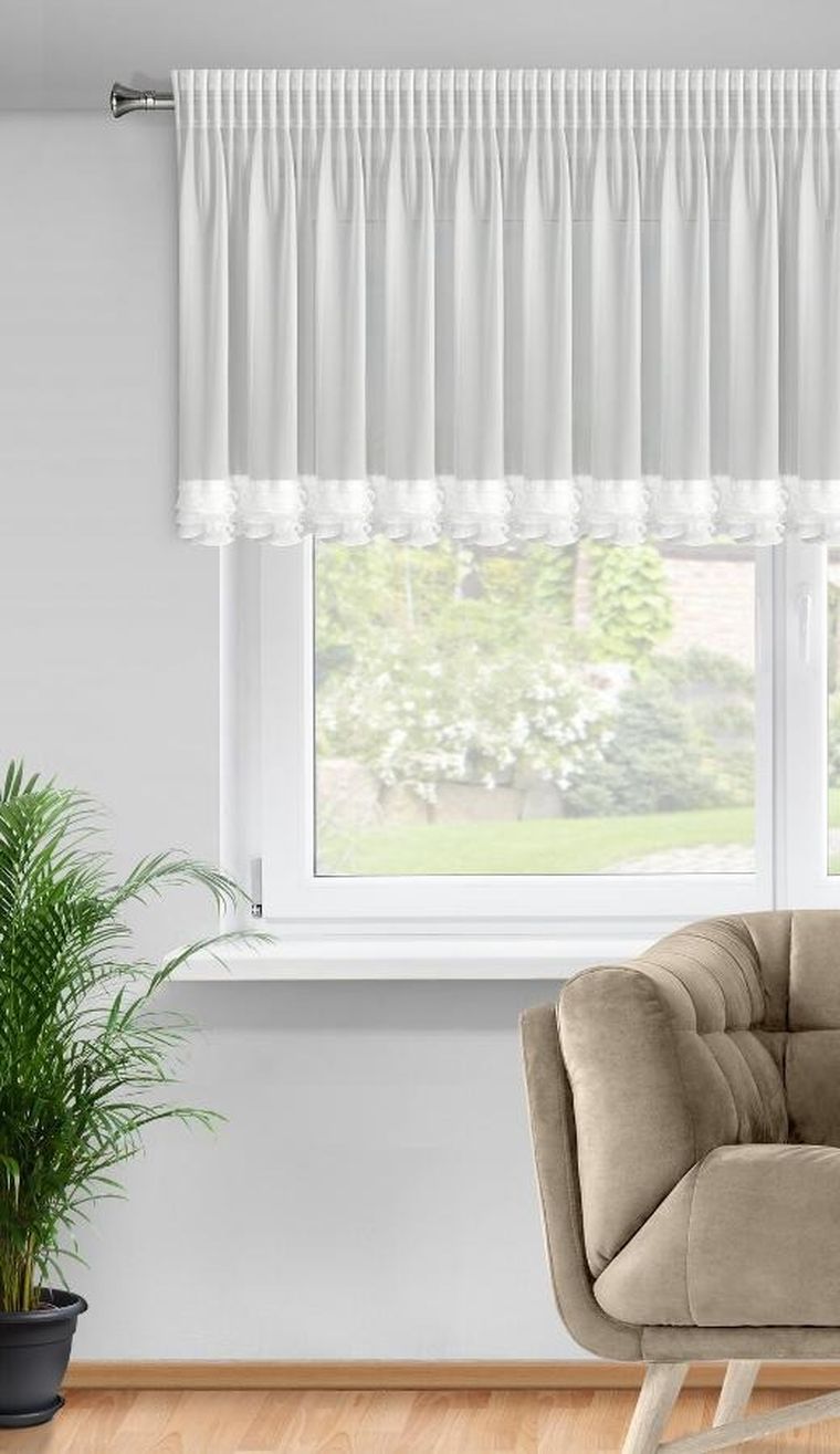 Eurofirany, firana gotowa, na taśmie, Luisa, 80-400 cm, biały
