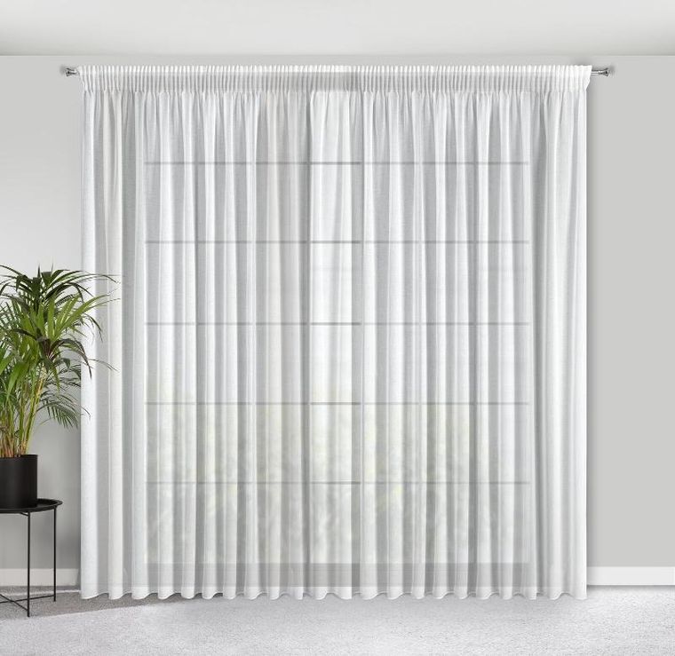 Eurofirany, firana gotowa na taśmie, Margo, 300-270 cm, biały