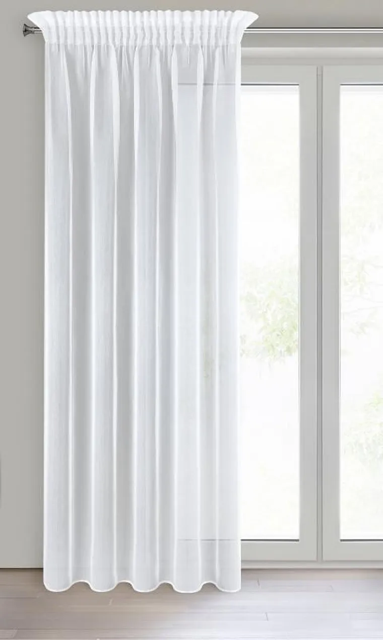 Eurofirany, firana gotowa na taśmie, Mirea, 140-270 cm, biały