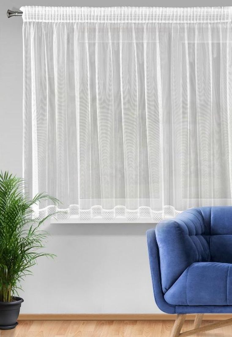 Eurofirany, firana gotowa na taśmie, Nel, 350-145 cm, biały