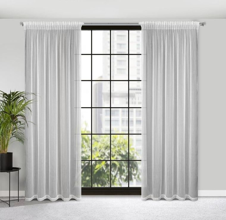 Eurofirany, firana gotowa na taśmie, Noelia, 140-270 cm, biały