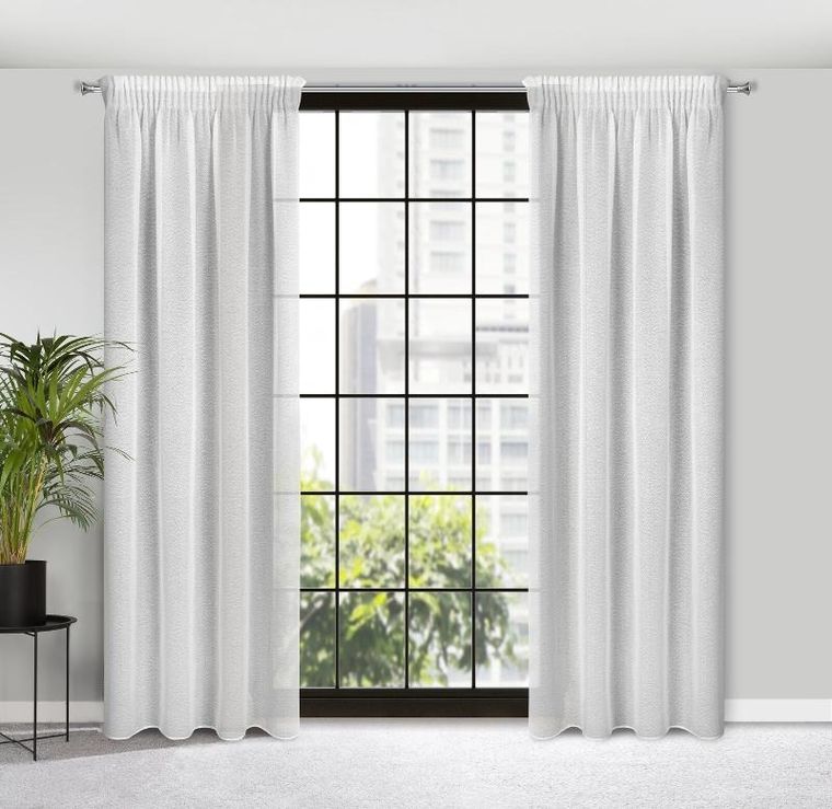 Eurofirany, firana gotowa na taśmie, Rain, 140-270 cm, biały