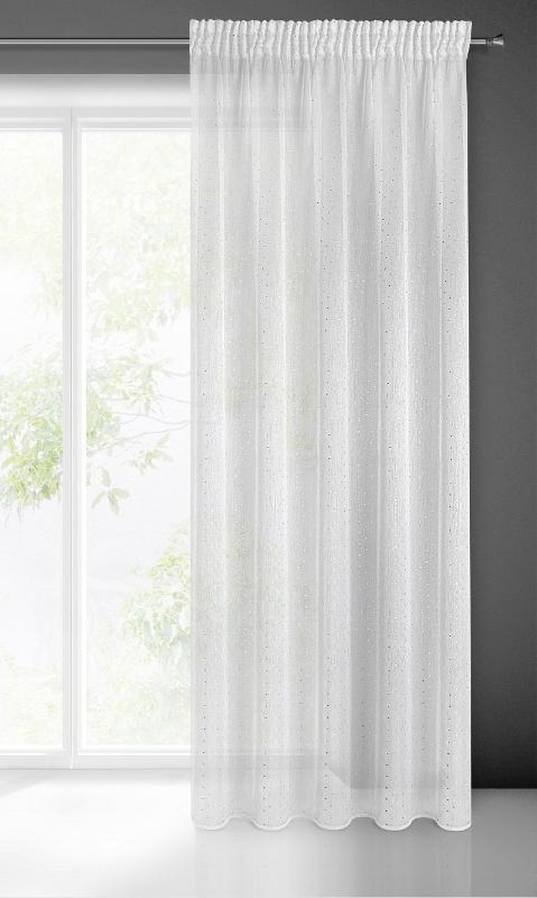 Eurofirany, firana gotowa na taśmie, Sibel, 140-270 cm, biały