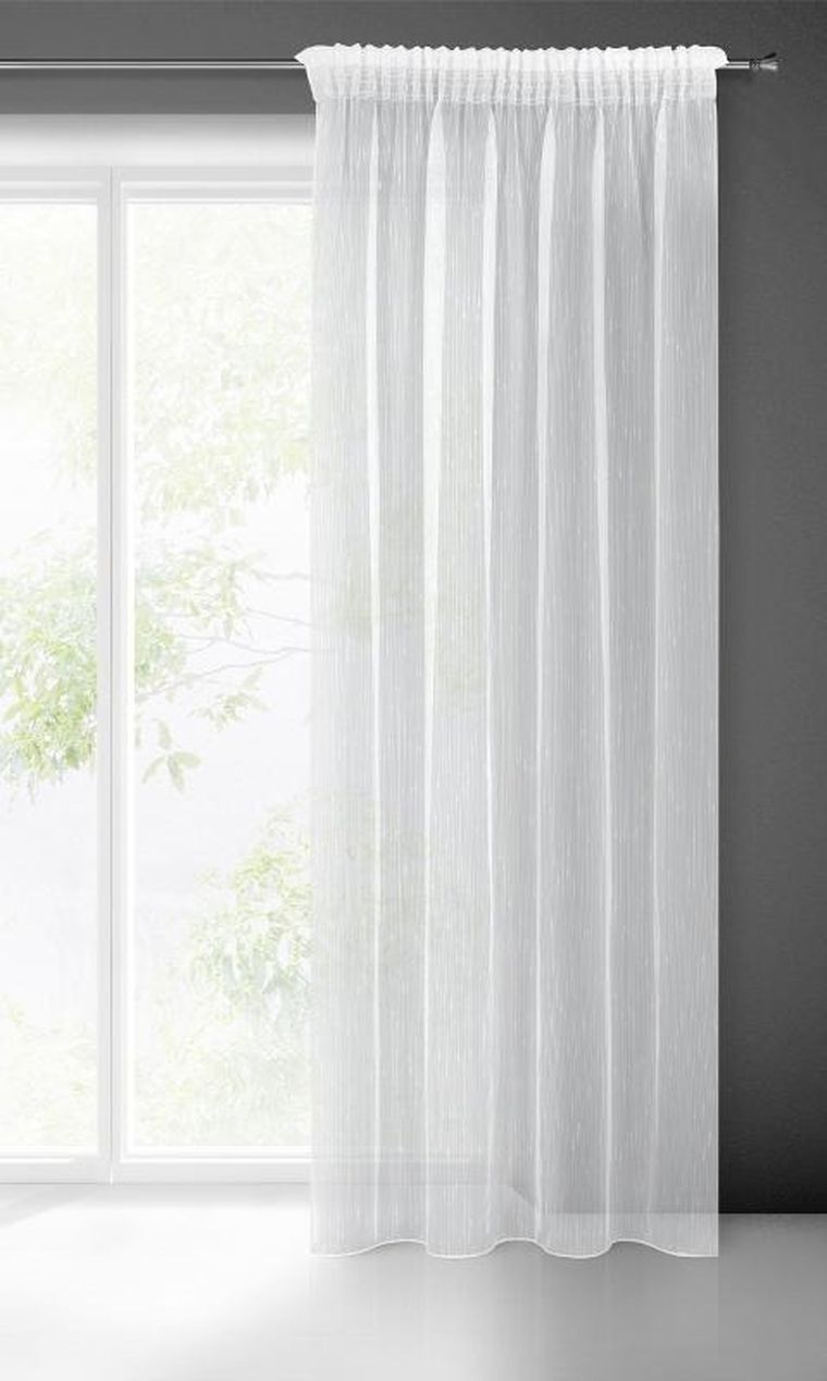 Eurofirany, firana gotowa pilar na taśmie 140-270 cm, biały