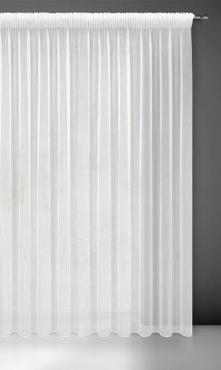 Eurofirany, firana gotowa pilar na taśmie 350-270 cm, biały