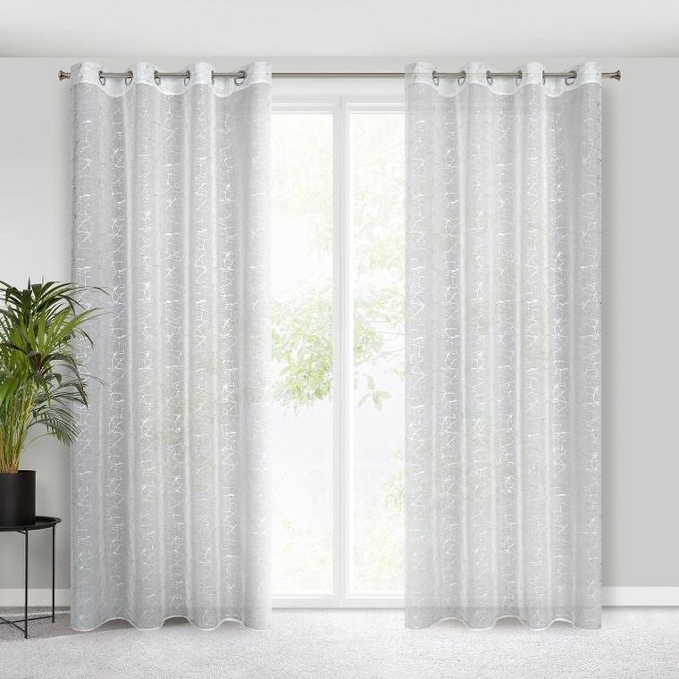 Eurofirany, firana gotowa, Reva, 140-250 cm, srebrny