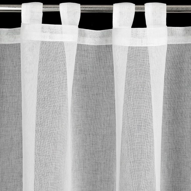 Eurofirany, firana gotowa, Roxana, na szelkach, 60-150 cm, biały