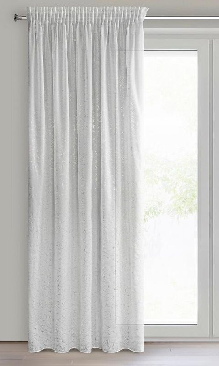 Eurofirany, firana gotowa, Roxi, na taśmie, 140-270 cm, biały