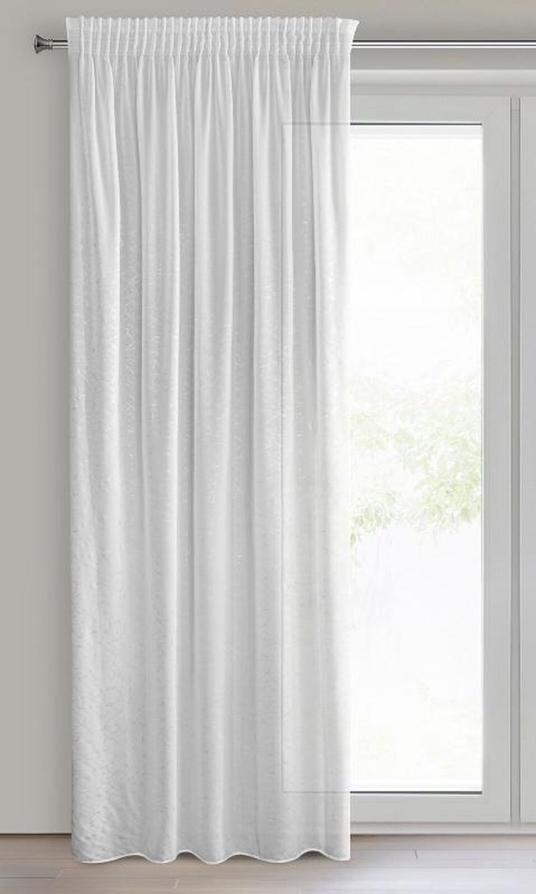 Eurofirany, firana gotowa, Roxi, na taśmie, 140-270 cm, biały