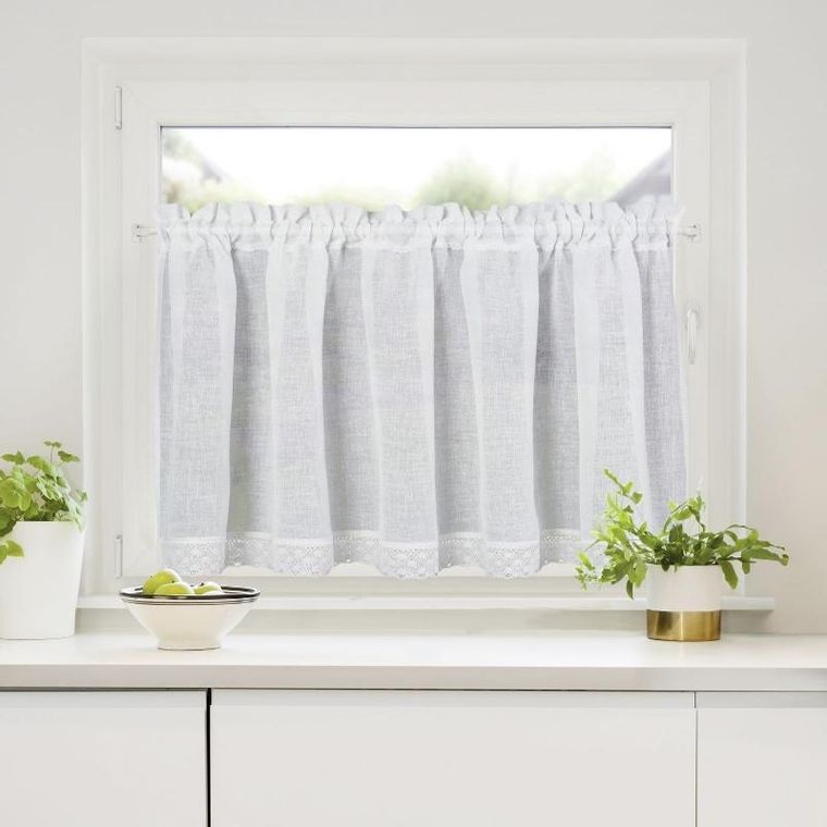 Eurofirany, firana zaciemniająca gotowa, Lisa, 60-150 cm, biały