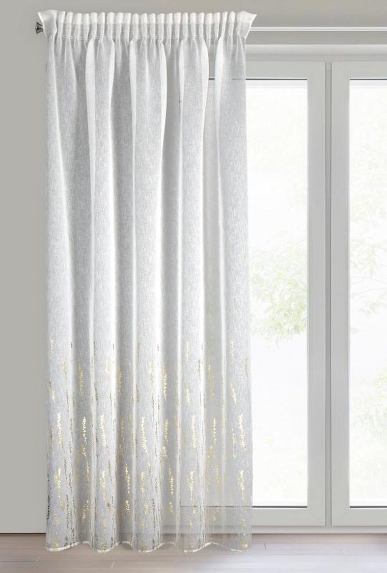 Eurofirany, firana zaciemniająca gotowa na taśmie, Linzi, 140-250 cm, biały