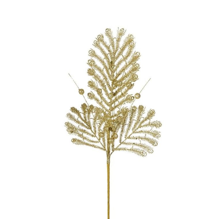Eurofirany, gałązka świąteczna dekoracyjna, 35-20 cm, złoty