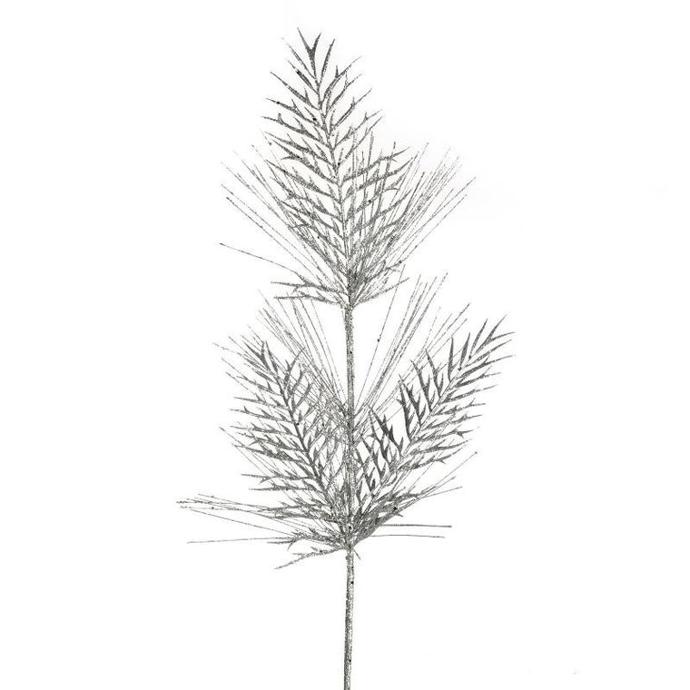 Eurofirany, gałązka świąteczna dekoracyjna, 55-20 cm, srebrny
