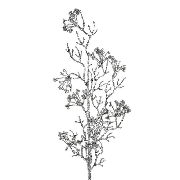 Eurofirany, gałązka świąteczna dekoracyjna, 73 cm, srebrny