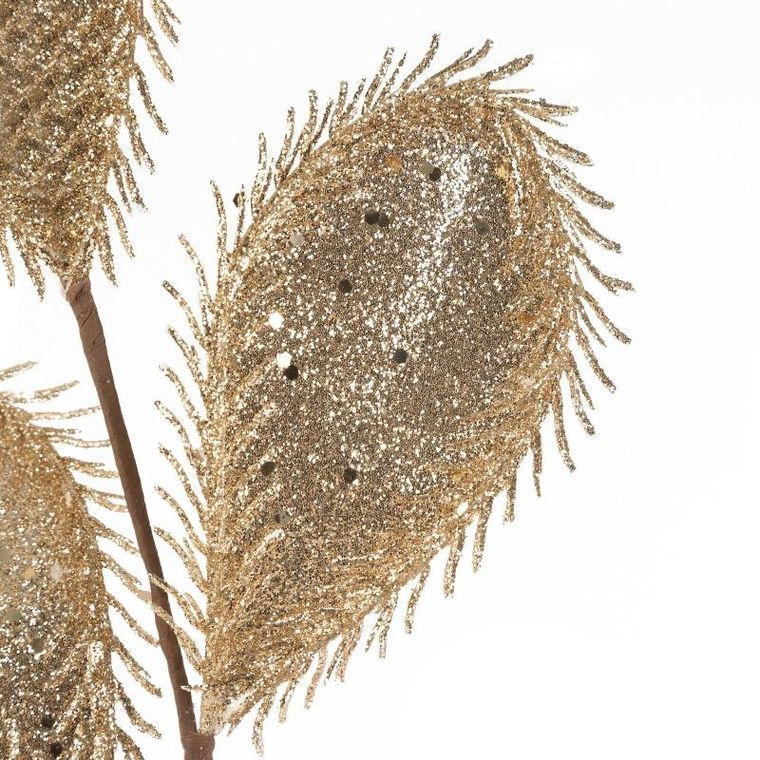 Eurofirany, gałązka świąteczna dekoracyjna, 74-32 cm, szampański