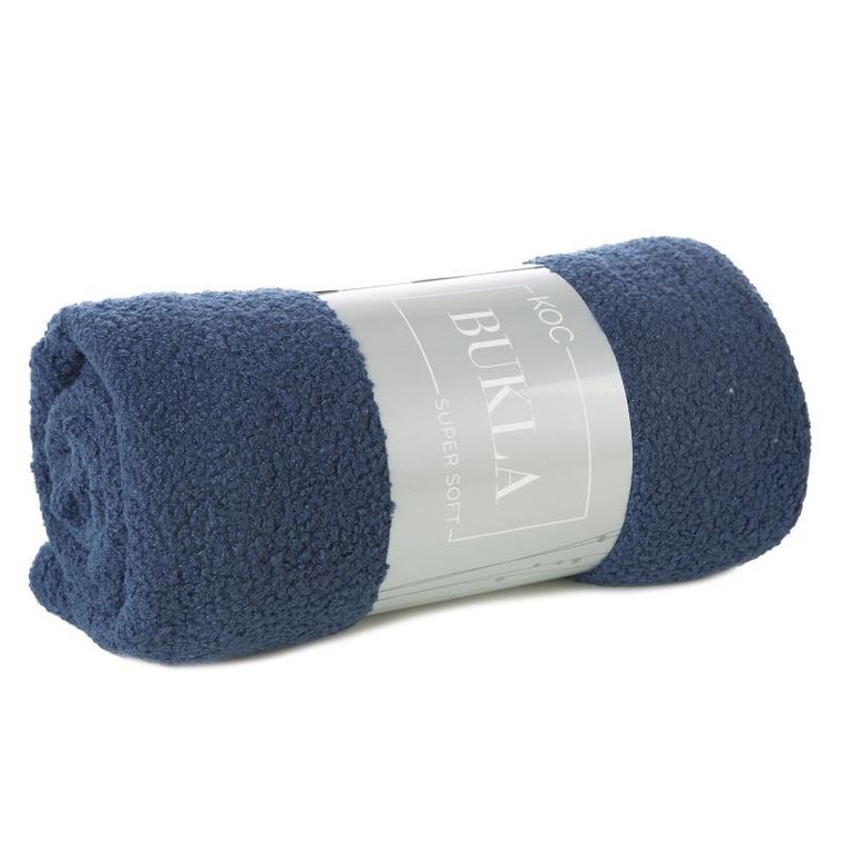 Eurofirany, koc bukla, 200-220 cm, granatowy