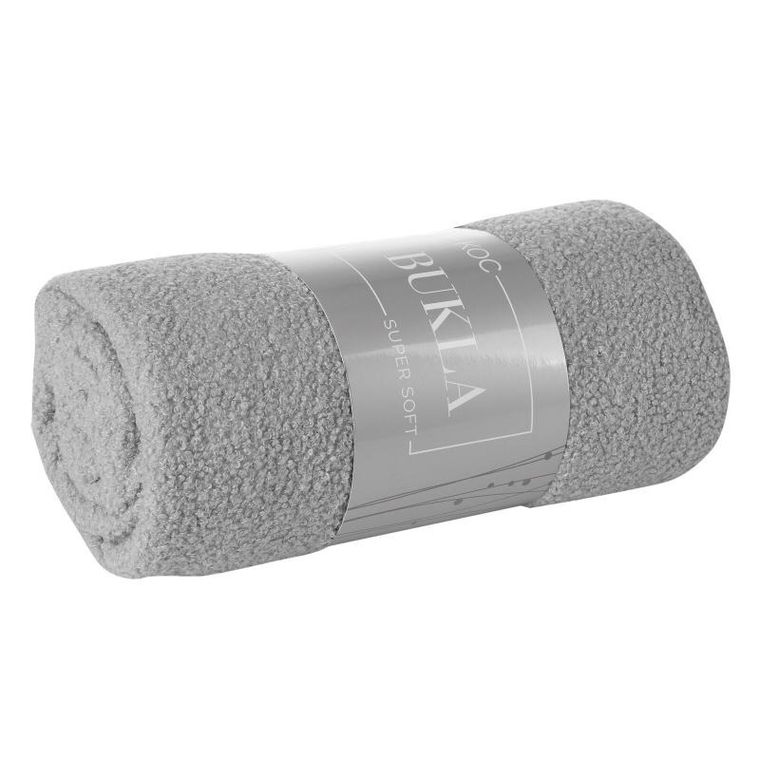 Eurofirany, koc bukla, 70-160 cm, srebrny