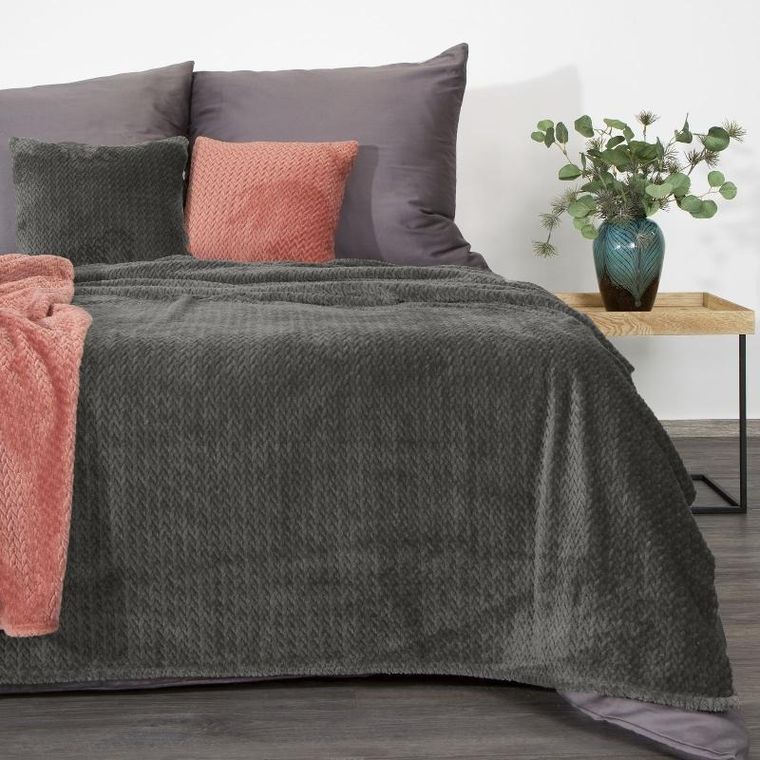 Eurofirany, koc Cindy, 170-210 cm, grafitowy