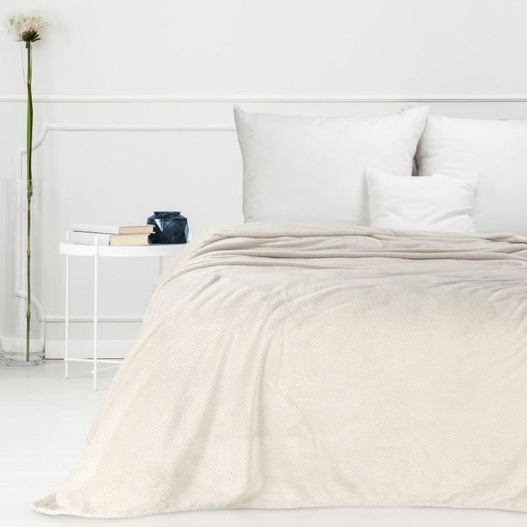 Eurofirany, koc, Cindy, 170-210 cm, kremowy