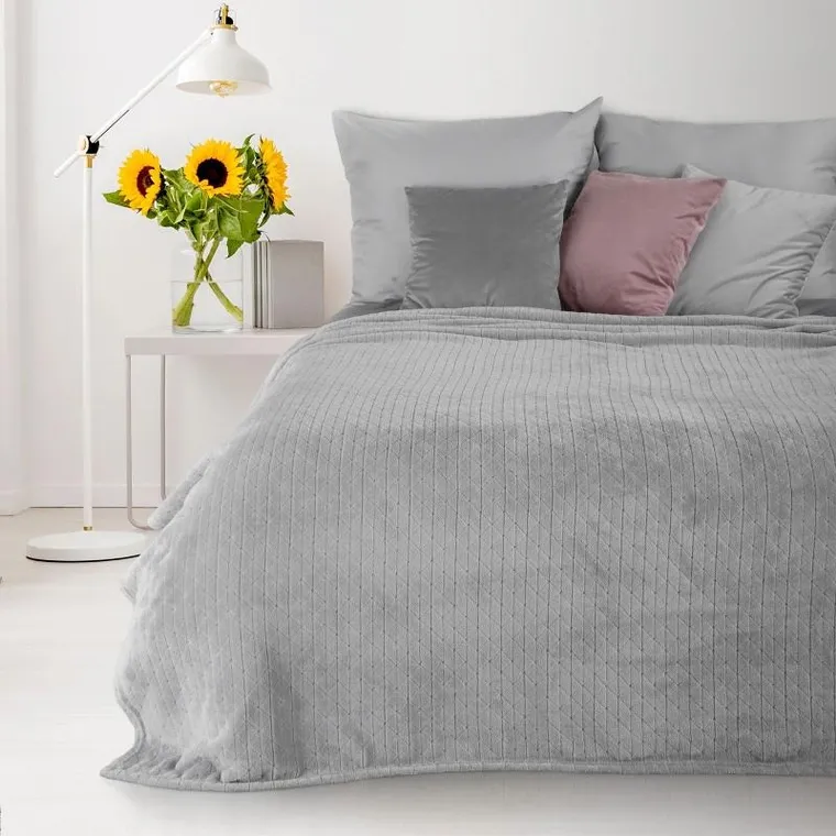 Eurofirany, koc Cindy4, 170-210 cm, srebrny