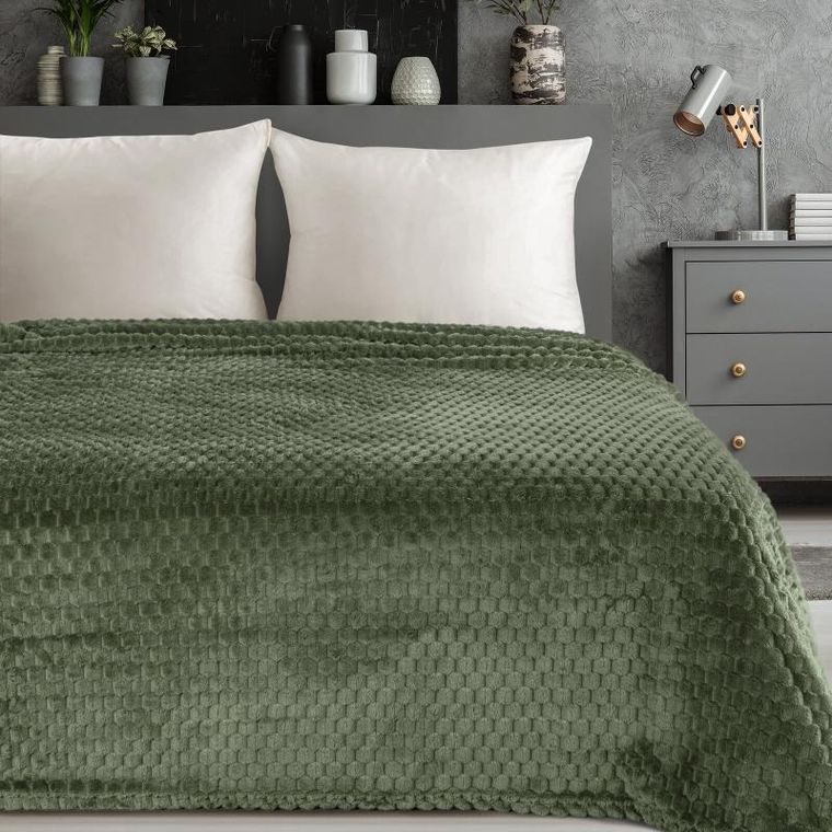 Eurofirany, koc d91 Cindy6, 170-210 cm, oliwkowy