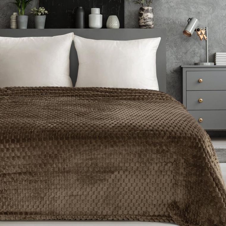 Eurofirany, koc d91 cindy6, 200-220 cm, ciemnobrązowy