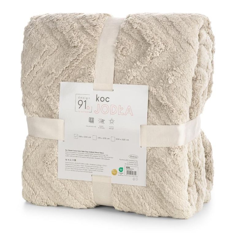 Eurofirany, koc d91 jodła, 170-210 cm, beżowy