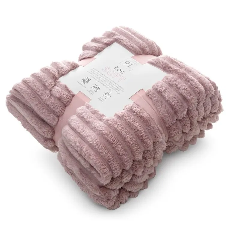 Eurofirany, koc d91 soft, 170-210 cm, pudrowy róż