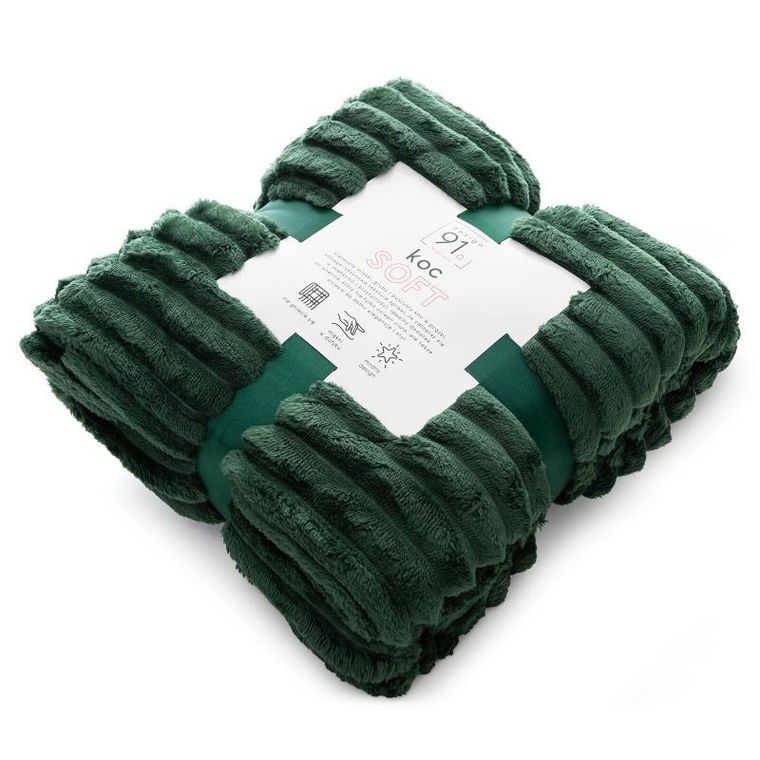 Eurofirany, koc d91 soft, 200-220 cm, ciemnozielony