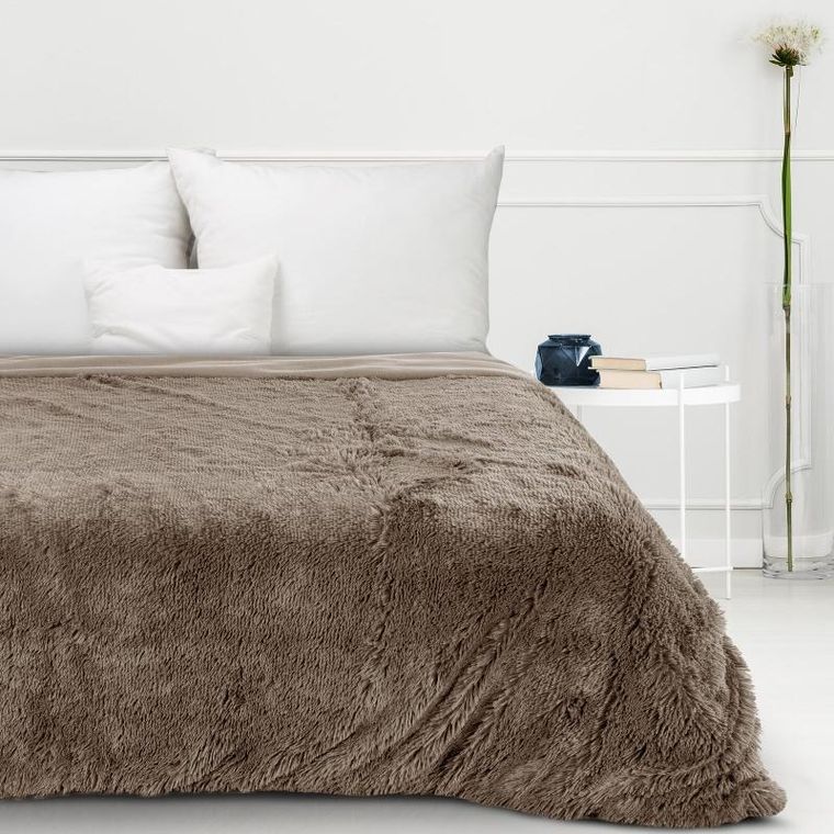 Eurofirany, koc d91 Tifany 1, ciemnobeżowy, 150-200 cm