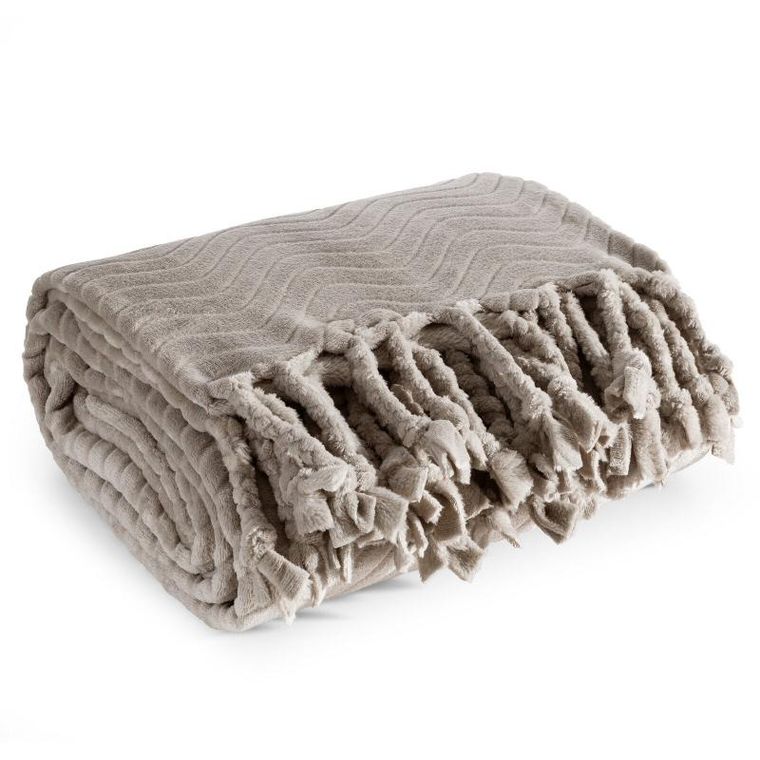 Eurofirany, koc Emma, 150-200 cm, beżowy