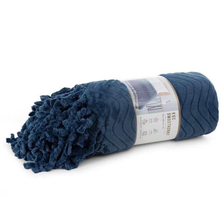 Eurofirany, koc Emma, 150-200 cm, granatowy