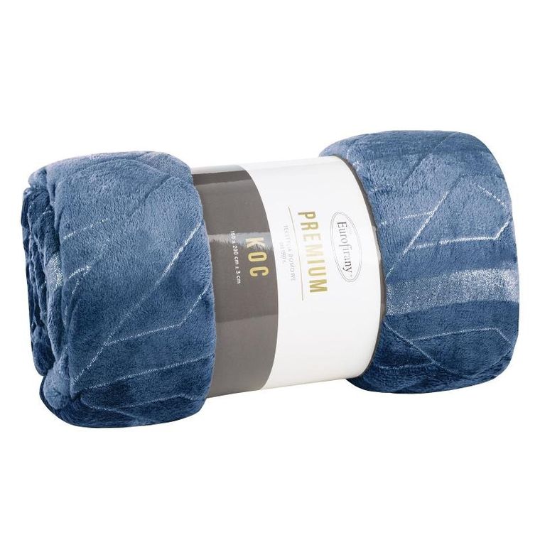 Eurofirany, koc Ginko, 150-200 cm, niebieski