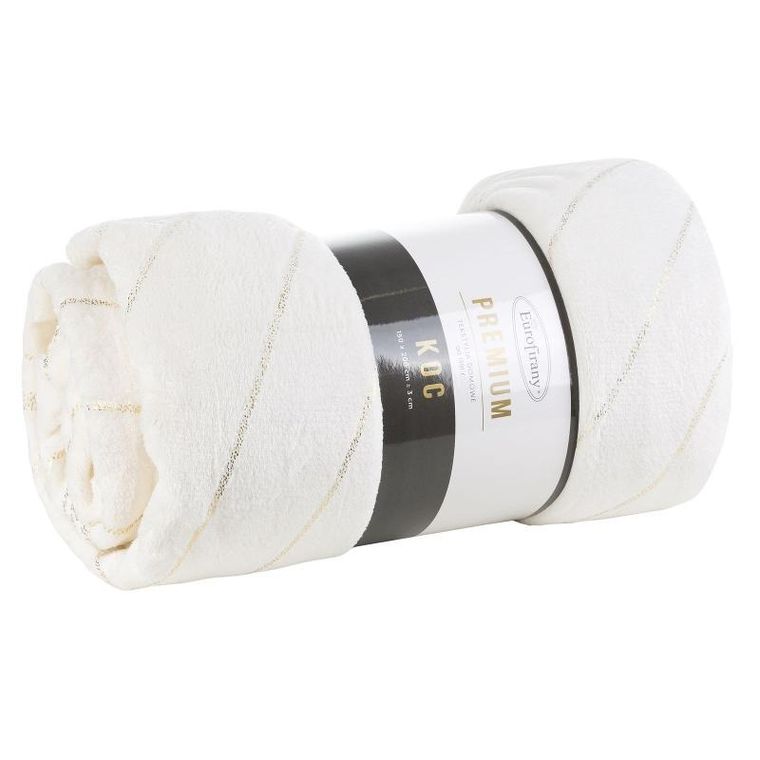 Eurofirany, koc lotos, 150-200 cm, biały