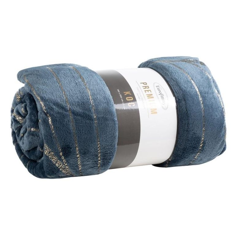 Eurofirany, koc lotos, 150-200 cm, granatowy