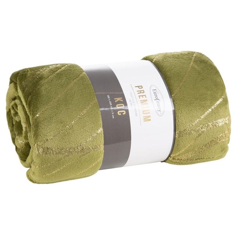 Eurofirany, koc lotos, 150-200 cm, oliwkowy