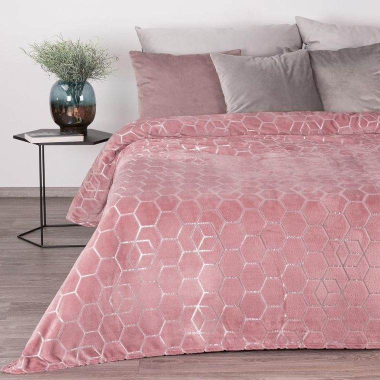 Eurofirany, koc Malibu, 150-200 cm, różowy