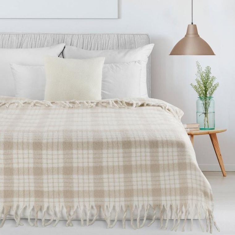 Eurofirany, koc moher, 8, 130-170 cm, beżowy