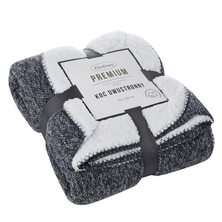 Eurofirany, koc panda, 150-200 cm, granatowy